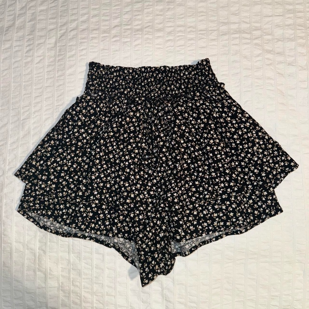 Altar’d State Black Floral Mini Skirt